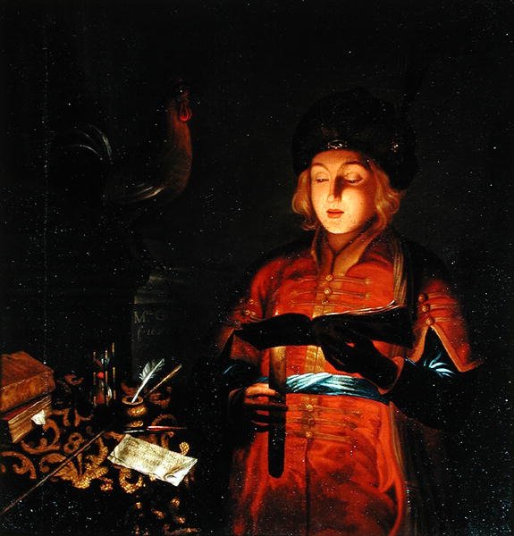 Nuori laulaja (Nuori mies kynttilän kanssa) 1681 tekijältä Michel Gobin