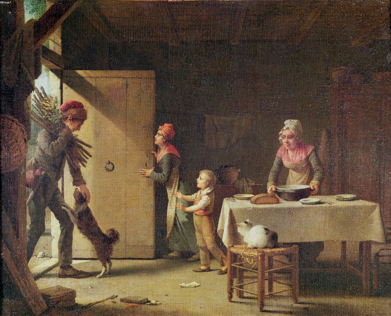 Maalaismainen perhe, 1815 tekijältä Michel Martin Drolling