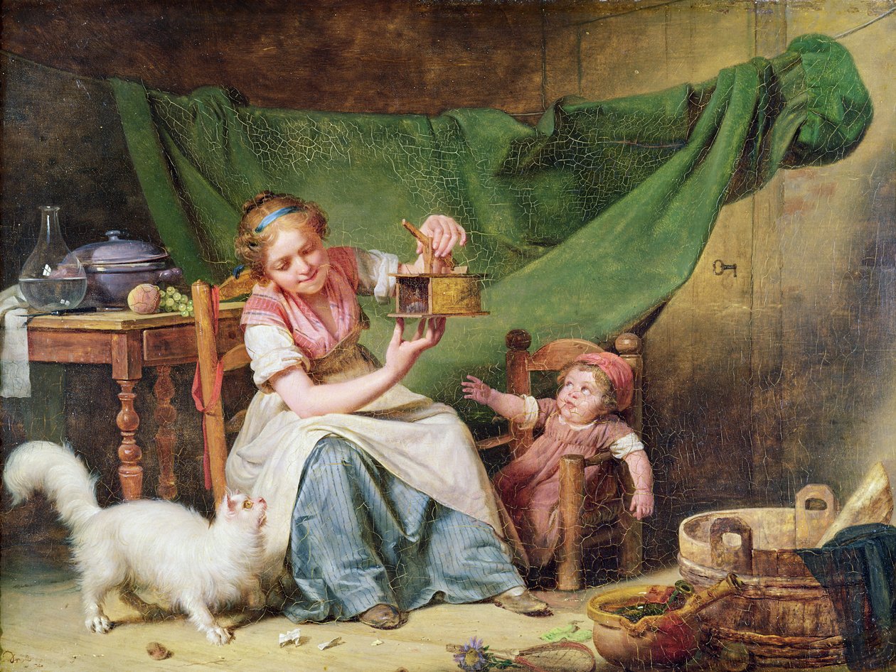 Nainen ja hiiri, n. 1798 tekijältä Michel Martin Drolling