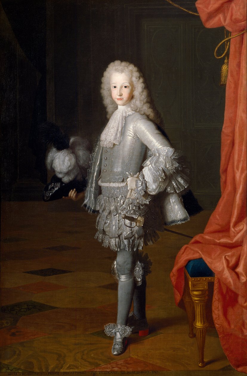 ""Espanjan Ludvig I:n (1707-1724) muotokuva" (Louis I Asturian prinssinä) Michelangelo Houassen (1680-1730) maalaus 1717 Koko 172x112 cm Museo del Prado, Madrid tekijältä Michel Ange Houasse