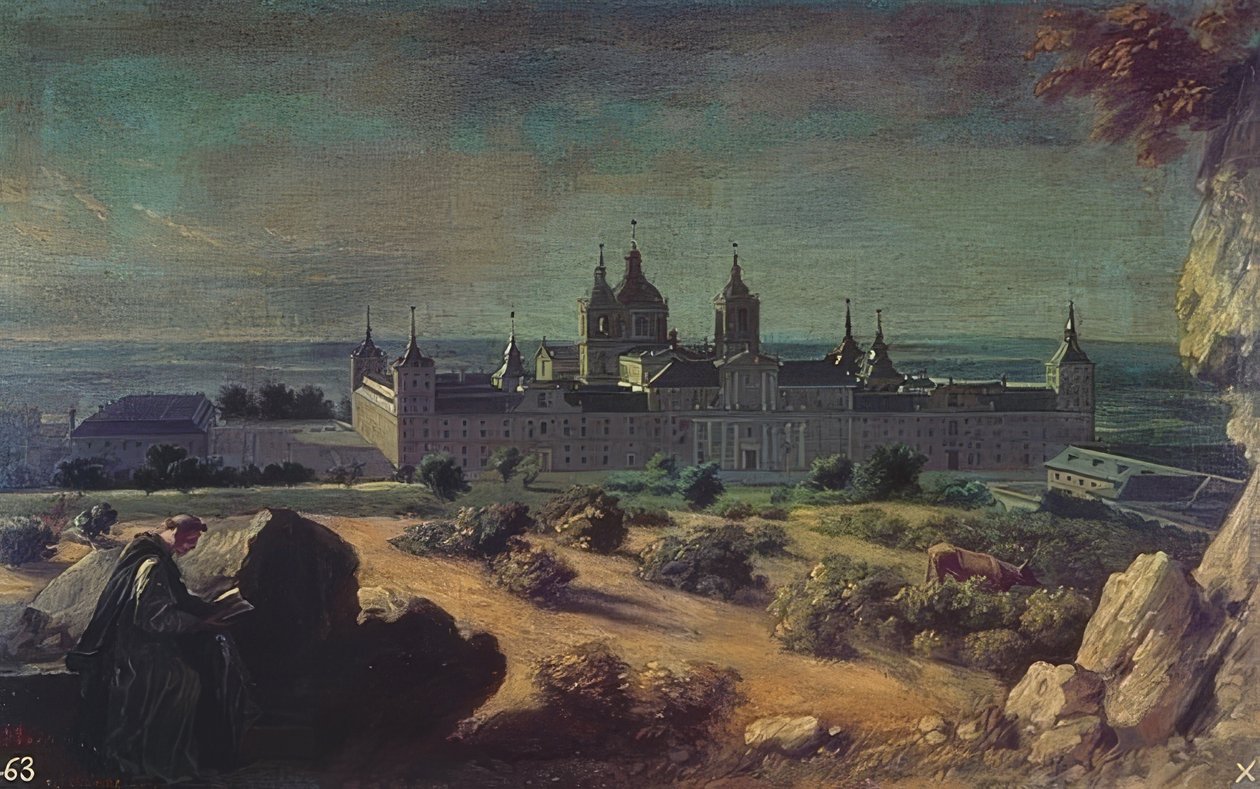 San Lorenzon kuninkaallinen luostari, El Escorial. Noin 1722 tekijältä Michel Ange Houasse