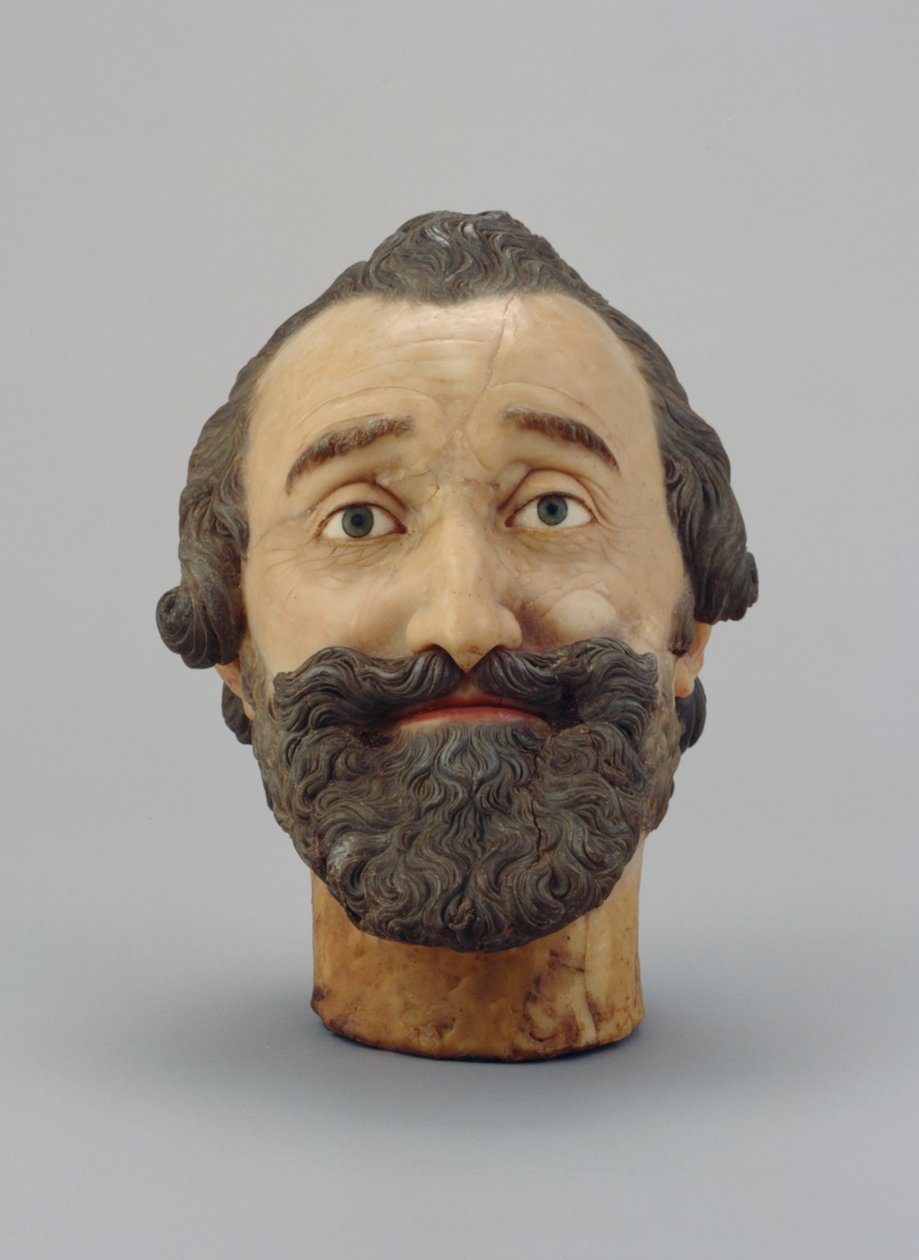 Ranskalaisen Henrik IV:n muotokuvapäällikkö, n. 1610 (vaha) (katso myös 312106 ja 312139) tekijältä Michel Bourdin