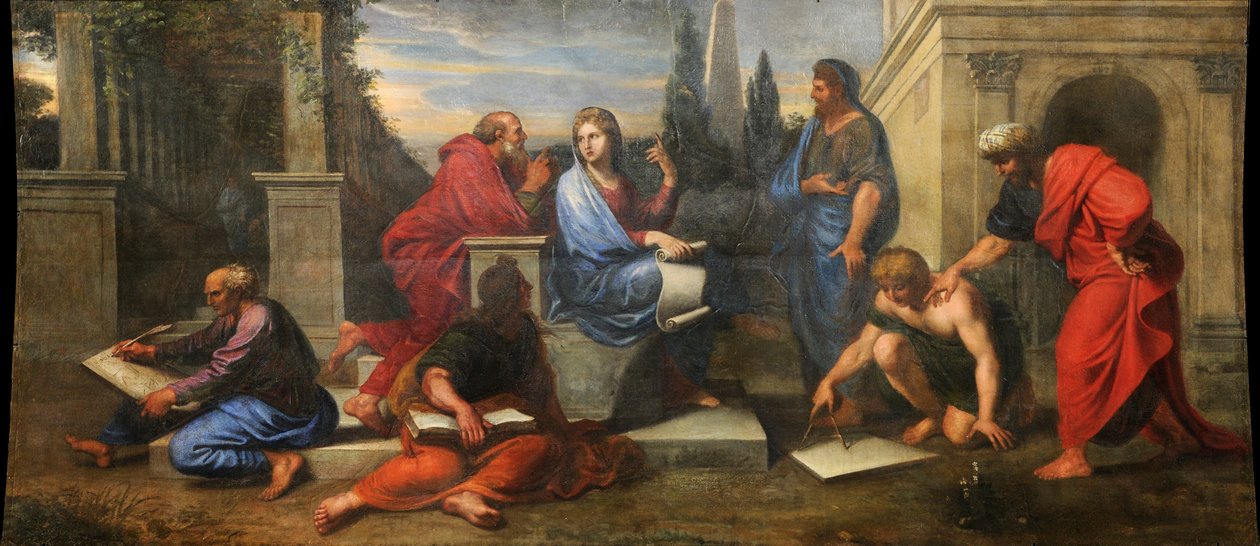 Aspasie au milieu des philosophes de la Grèce tekijältä Michel Corneille the Younger