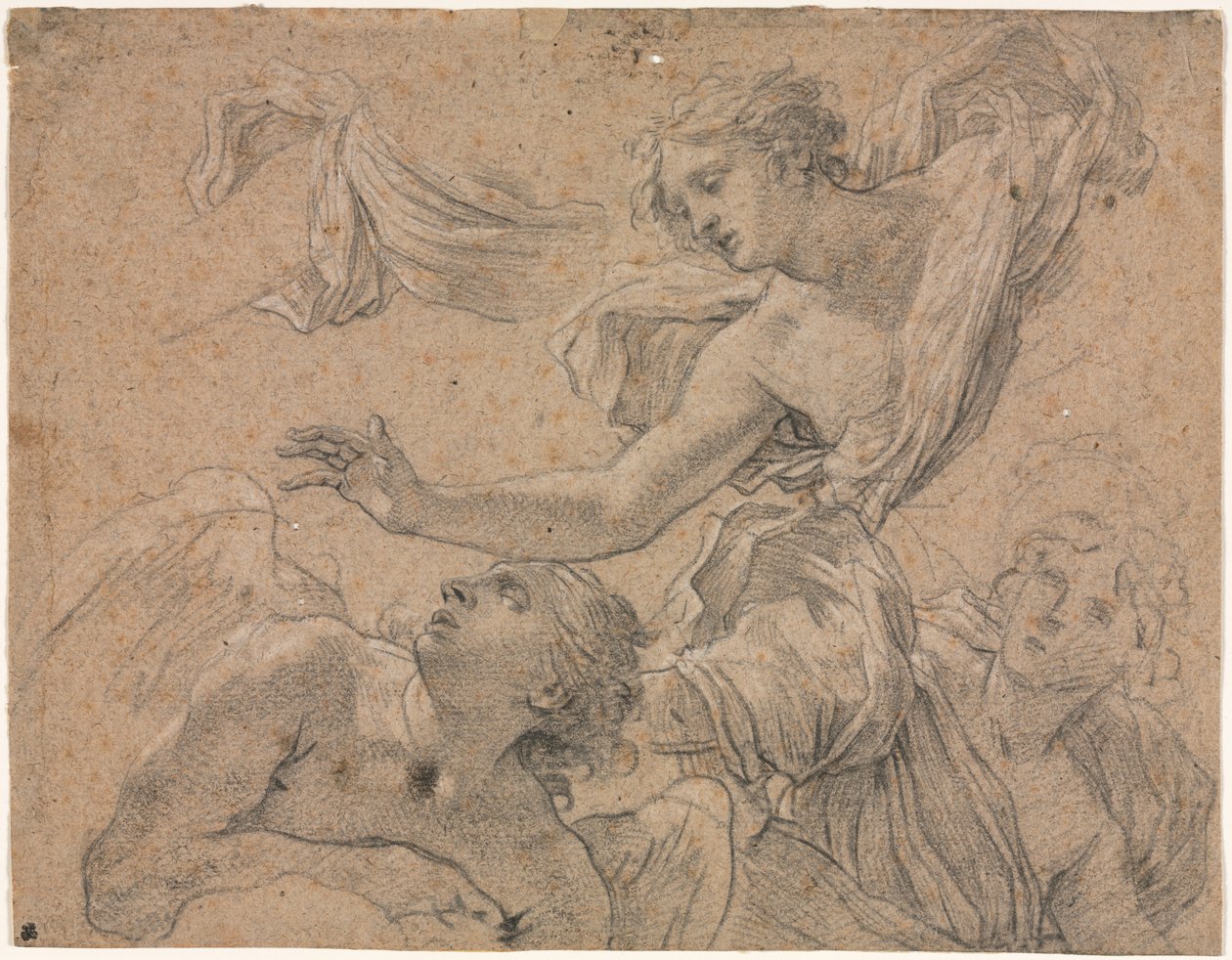 Tutkimuksia Angels recto, Panthea ennen Cyrus verso, 1655-1660. tekijältä Michel Dorigny