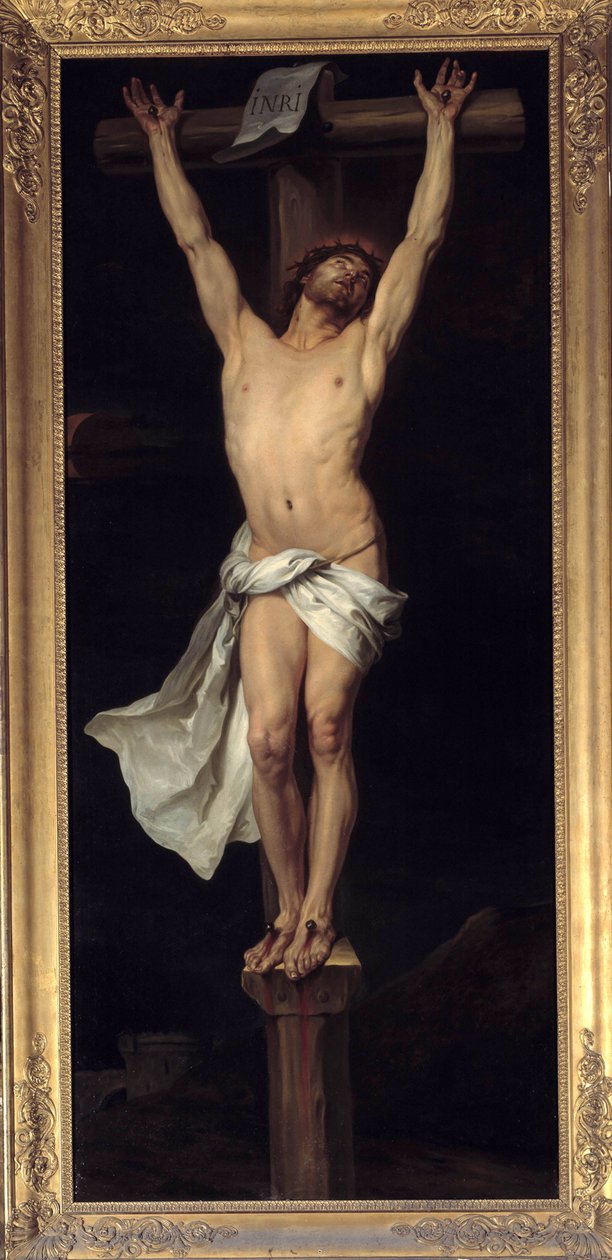 Kristus ristillä. Lisää "INRI"" ristiin. Michel Francois Dandre Bardonin (tai Dandre-Bardonin 1700-1783) maalaus. Pyhän Hengen kirkko, Aix en Provence tekijältä Michel Francois Dandre Bardon