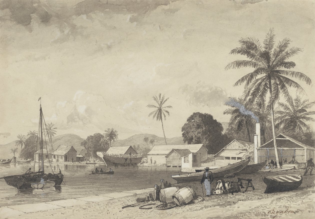Corbeaux Town, Espanjan satama tekijältä Michel Jean Cazabon