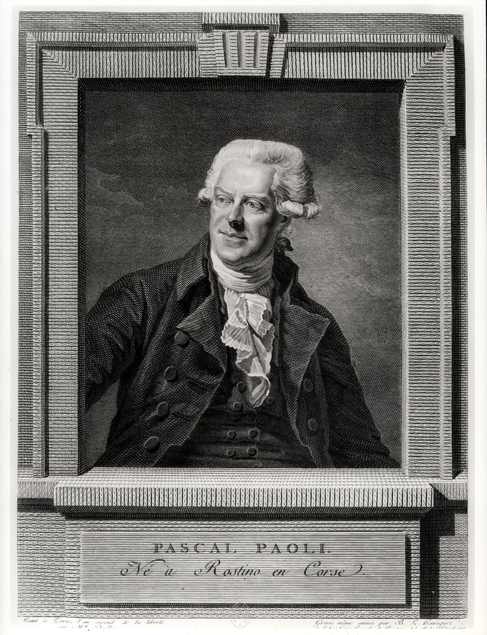 Pascal Paolin muotokuva, kaiverrus Benoit Louis Henriquez (1732-1806) 1793 tekijältä Michel Martin Drolling