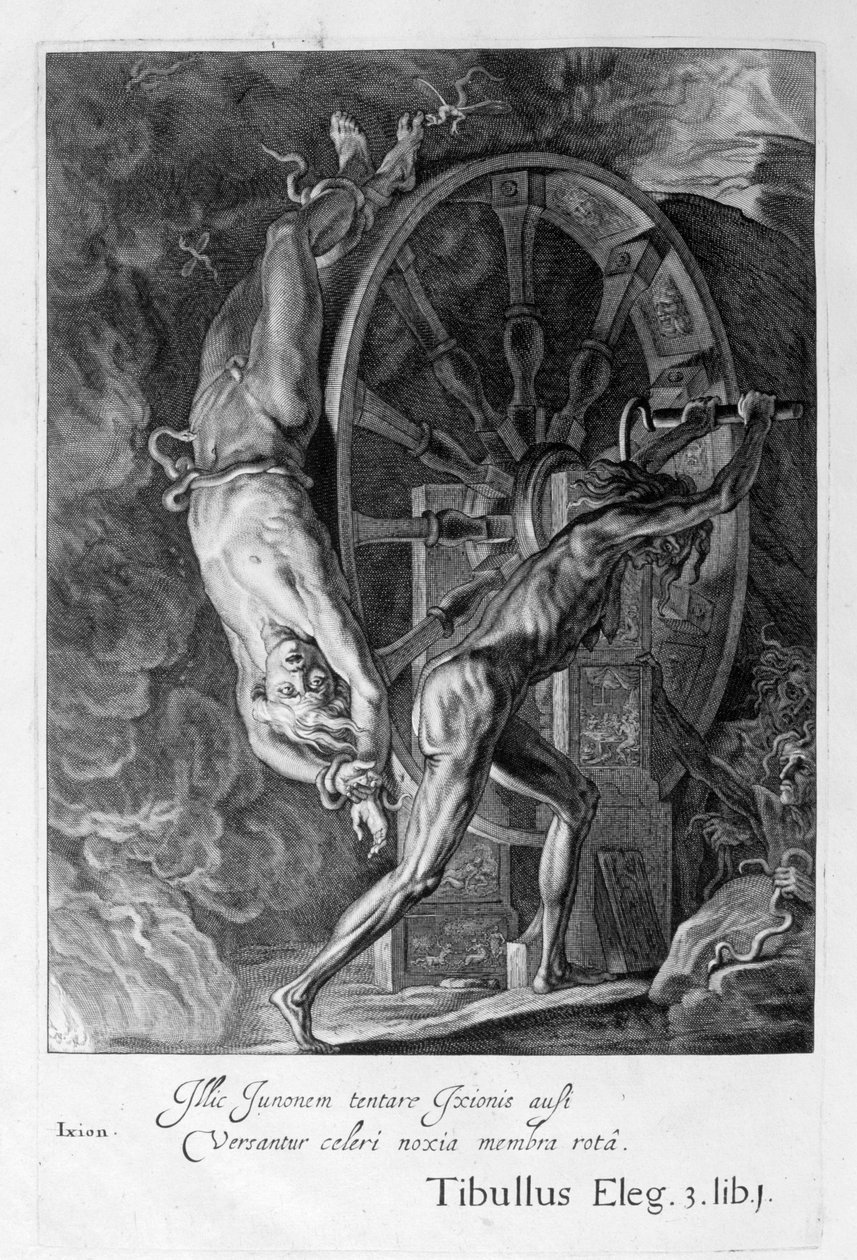 Ixion Tartaruksessa pyörässä, 1655 tekijältä Michel de Marolles
