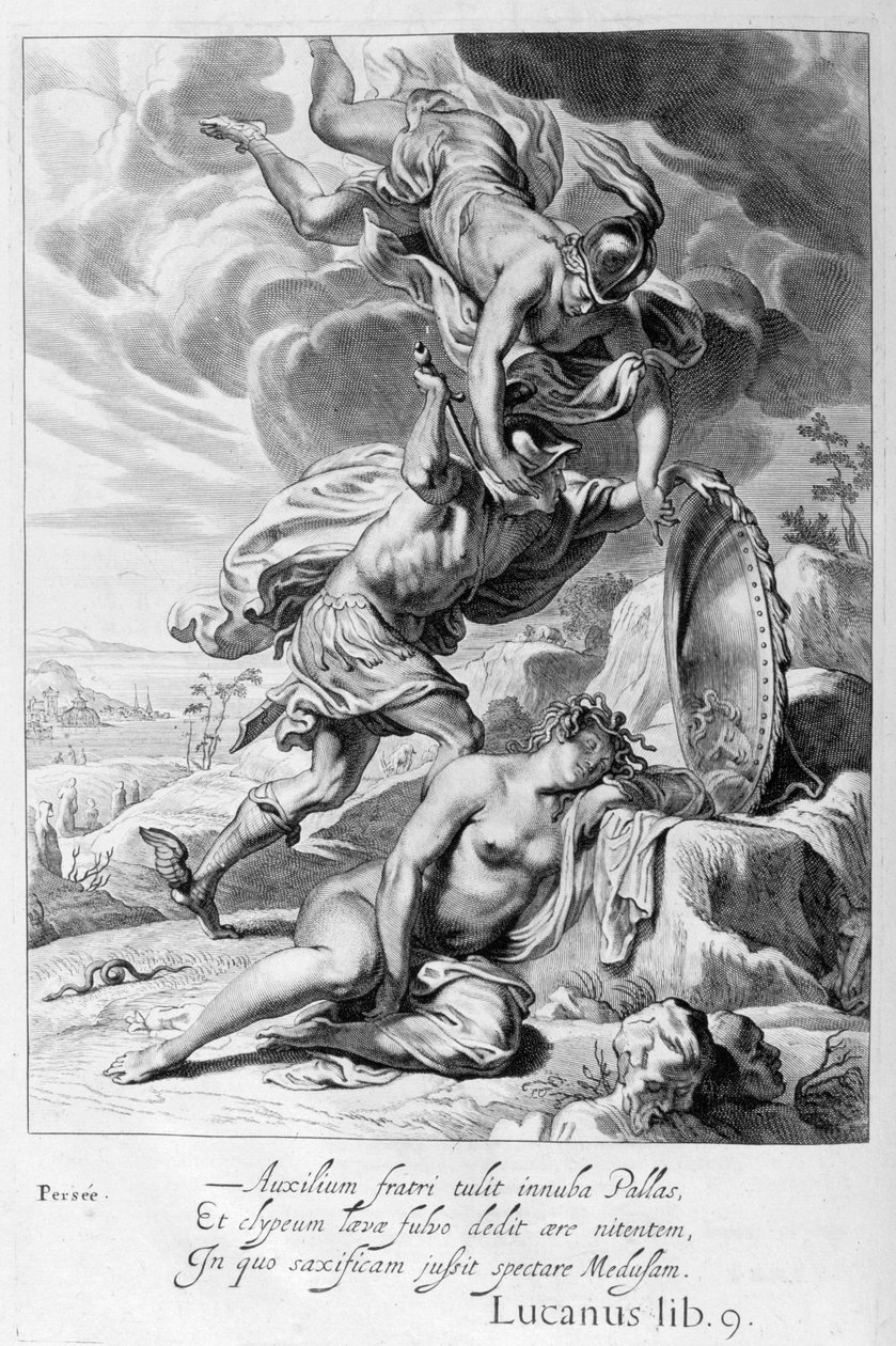 Perseus katkaisee Medusan pään, 1655 tekijältä Michel de Marolles