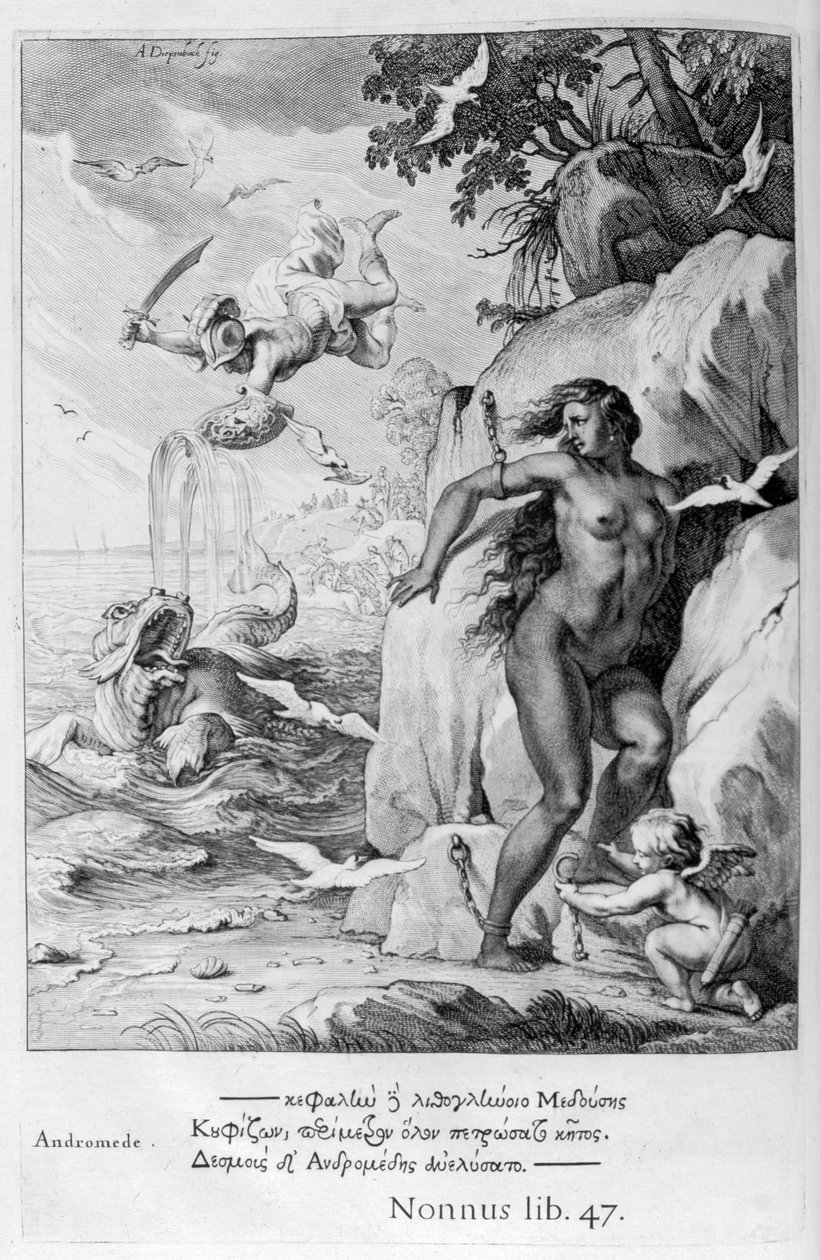 Perseus vapauttaa Andromedan merihirviöstä, 1655 tekijältä Michel de Marolles