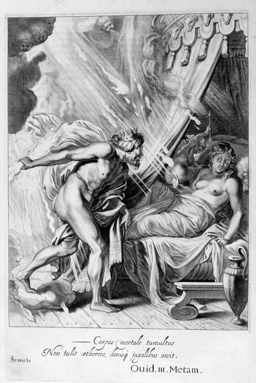 Jupiterin tuli kuluttaa Semelen vuonna 1655 tekijältä Michel de Marolles