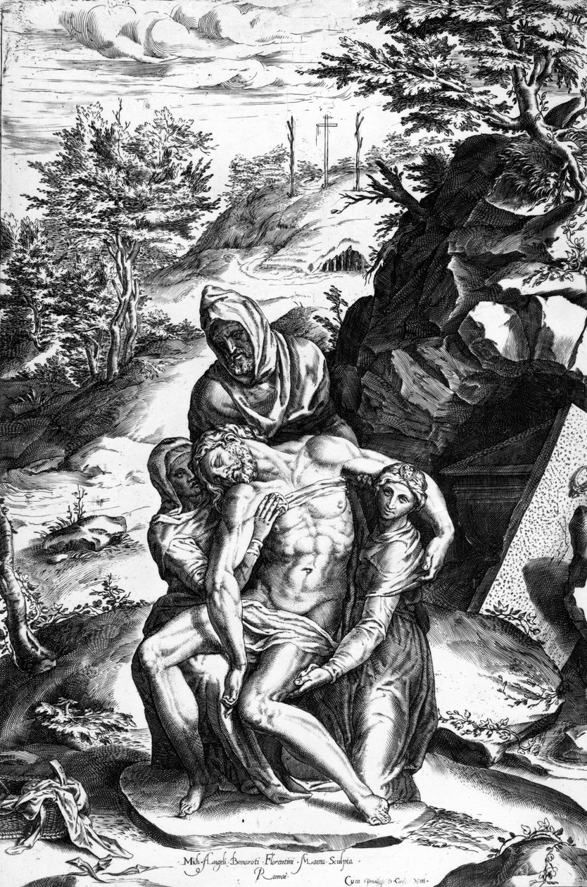 Pieta, kaiverrus Alberti Cherubino tekijältä Michelangelo Buonarroti
