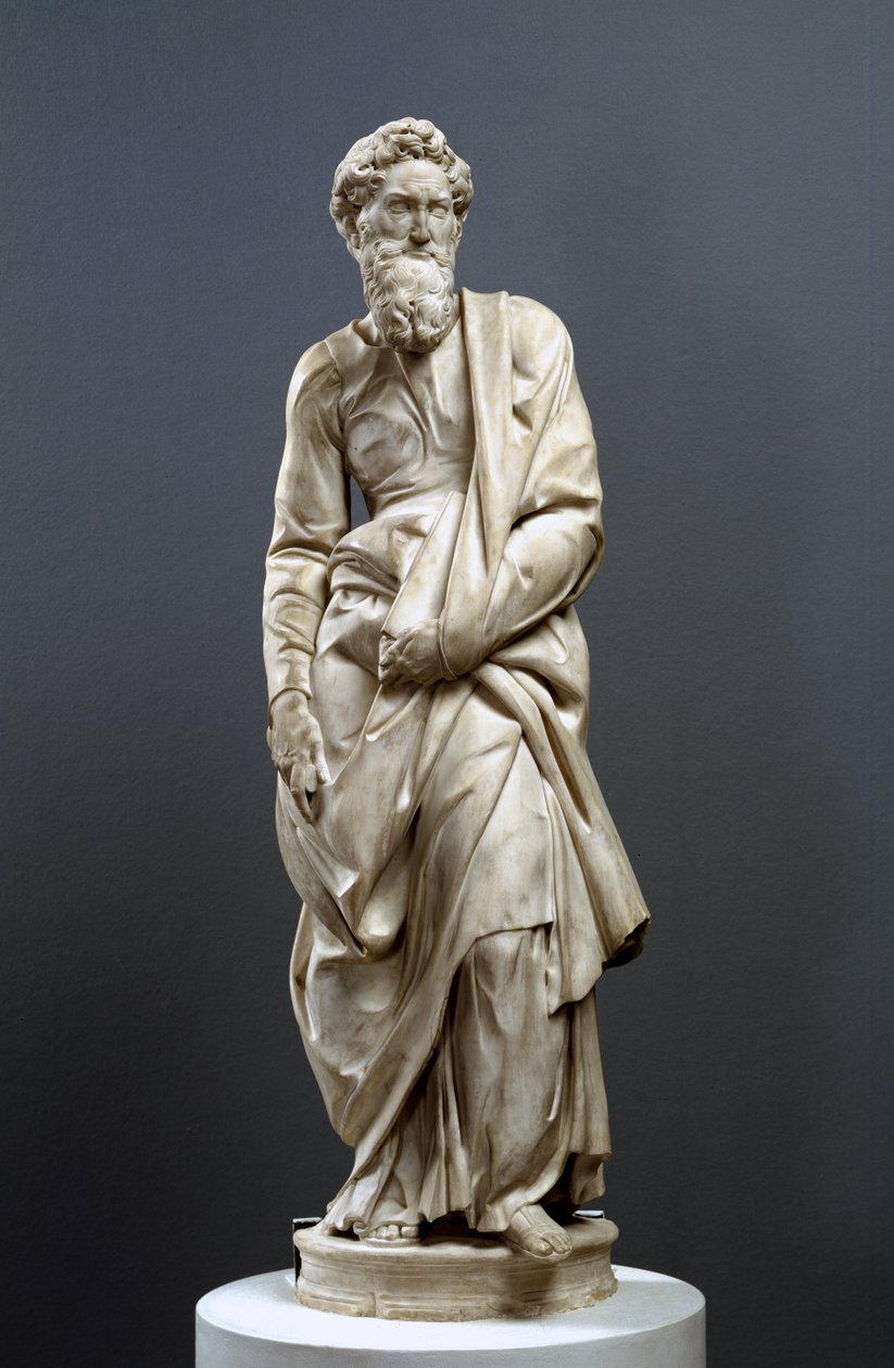 Saint Paul, Piccolomini-alttarilta, 1501-4 (marmori) (katso 134171 ja 134172) tekijältä Michelangelo Buonarroti