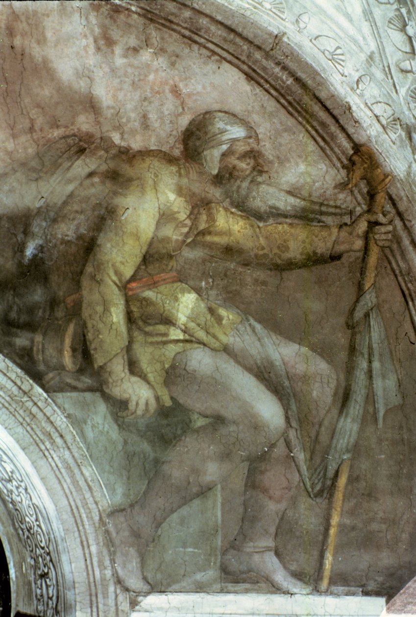 Sikstuksen kappelin katto: Yksi Jumalan esivanhemmista tekijältä Michelangelo Buonarroti