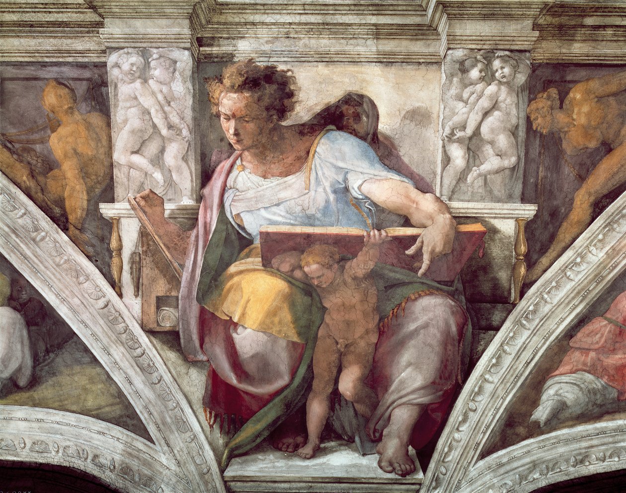 Sikstuksen kappelin katto: Profeetta Daniel, n. 1508-1010 tekijältä Michelangelo Buonarroti
