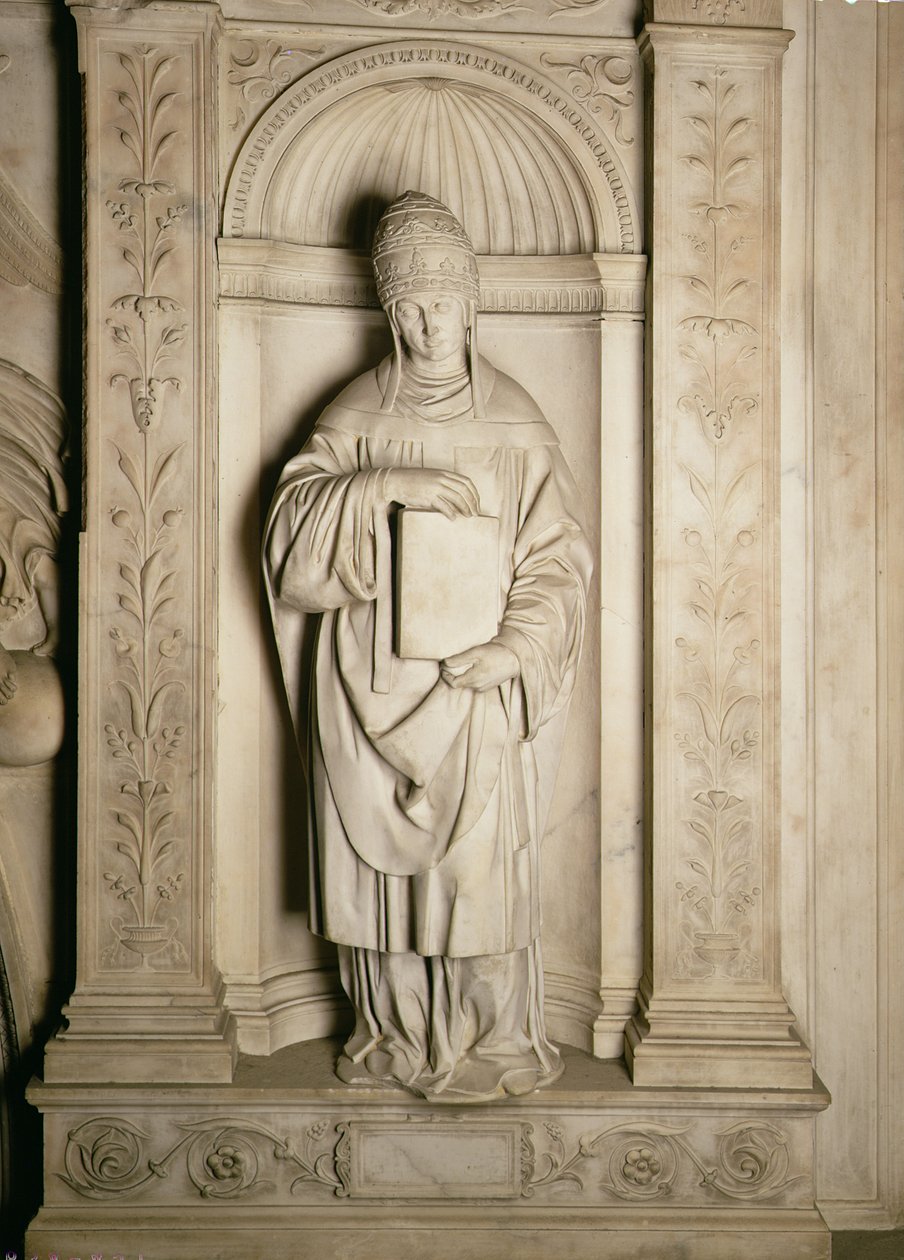 St. Gregory (n. 540-604) Piccolominin alttarilta, 1501-4 (marmori) tekijältä Michelangelo Buonarroti