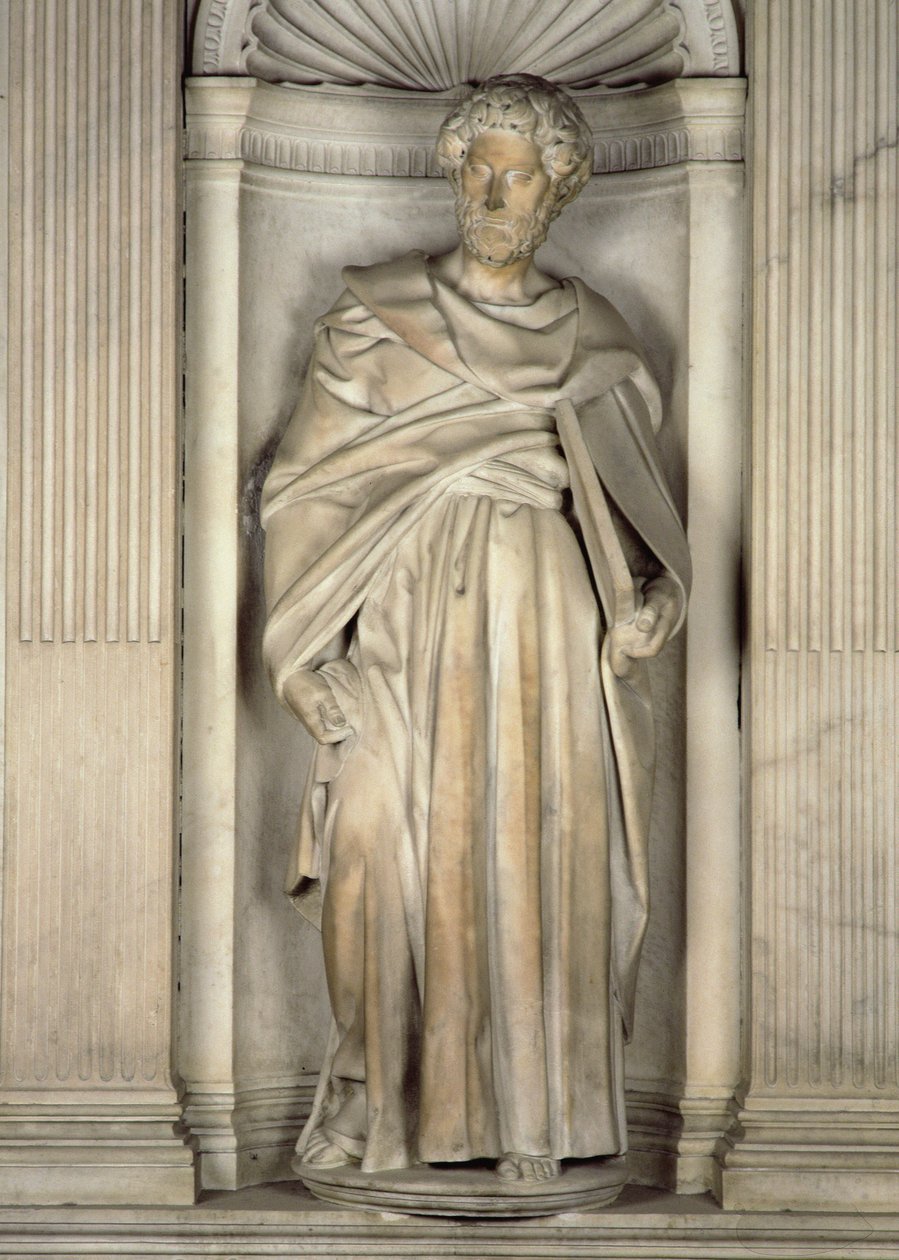Pyhä Pietari, Piccolomini-alttarilta, 1501-4 (marmori) tekijältä Michelangelo Buonarroti