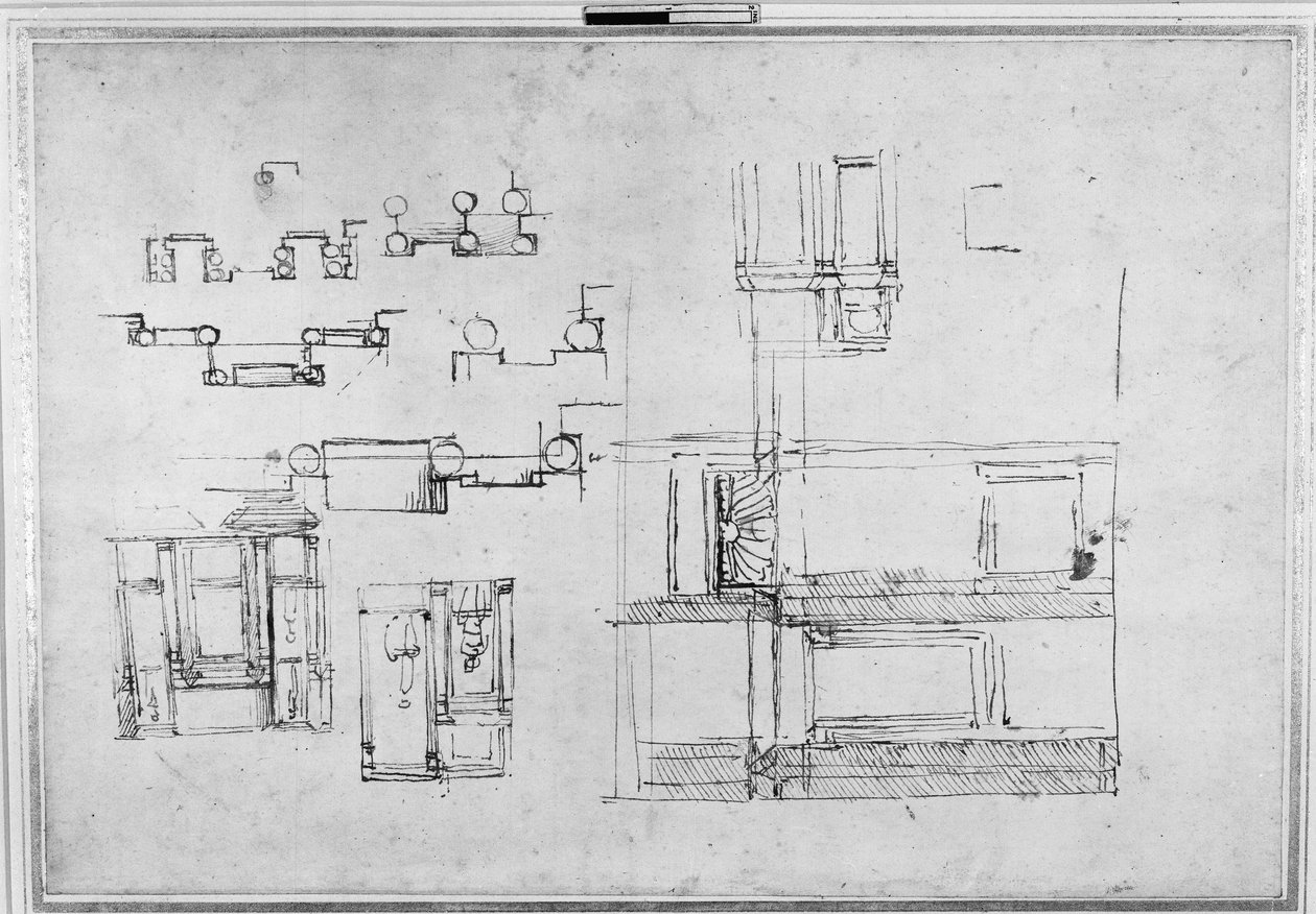 Tutkimuksia Medici-haudalle, n. 1520 tekijältä Michelangelo Buonarroti