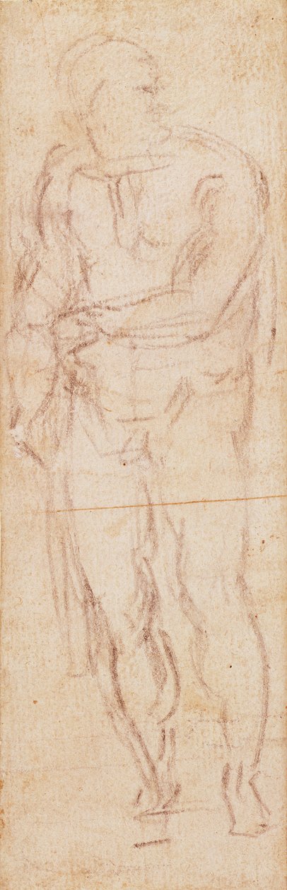 Tutkimus Adamille teoksessa "The Expulsion", 1508-1212 (hiili paperilla) (recto) tekijältä Michelangelo Buonarroti