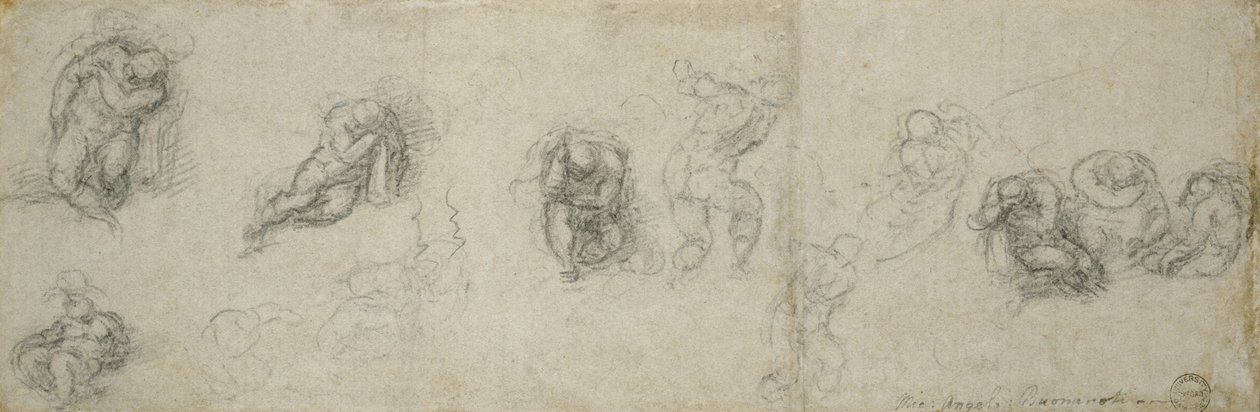 Apostolien tutkimus, n. 1550-1555 (musta liitu paperille) tekijältä Michelangelo Buonarroti