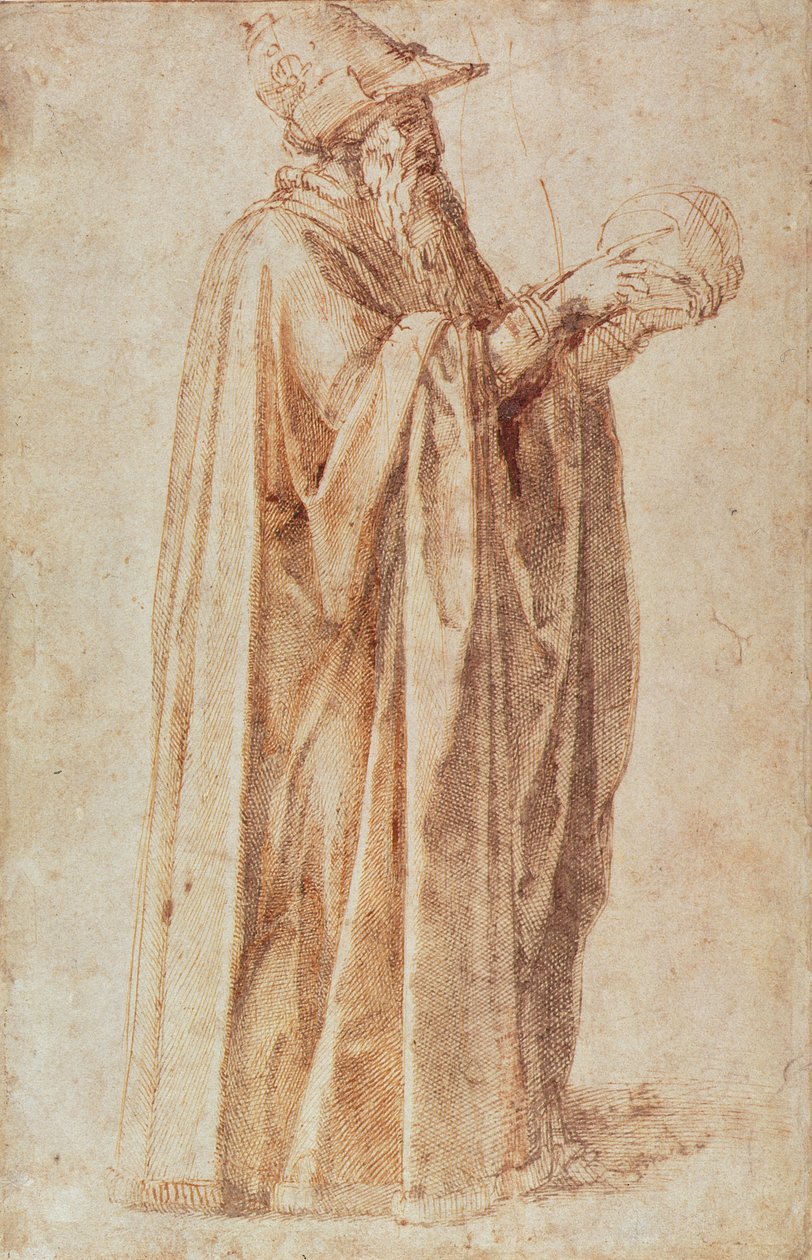 Tutkimus miehestä (muste paperille) tekijältä Michelangelo Buonarroti