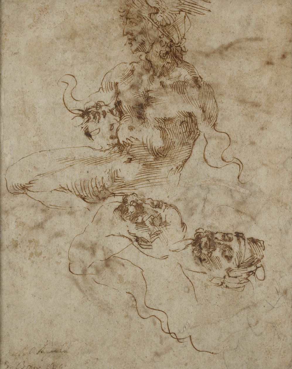 Tutkimus istuvasta nuoresta miehestä, päätutkimuksella, n. 1502 tekijältä Michelangelo Buonarroti