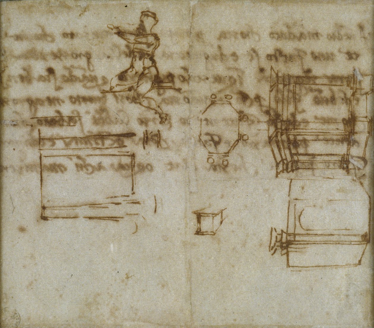 Tutkimus kahdeksankulmaisesta rakennuksesta, 1518 tekijältä Michelangelo Buonarroti