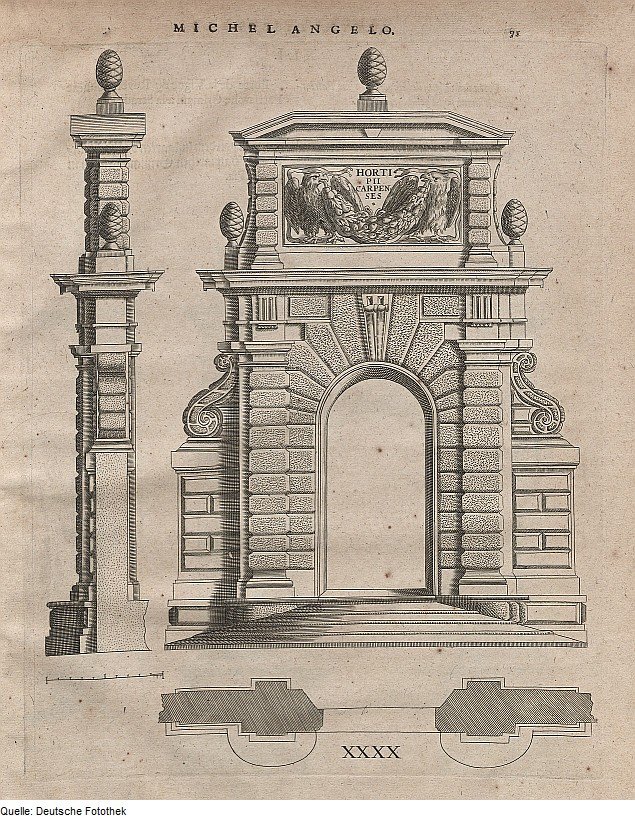Tor zum Lustgarten des Castello Sforza Mailandissa tekijältä Michelangelo Buonarroti