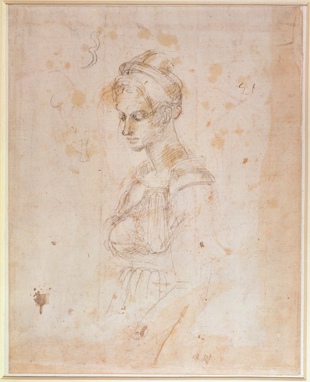 W.41 Luonnos naisesta tekijältä Michelangelo Buonarroti