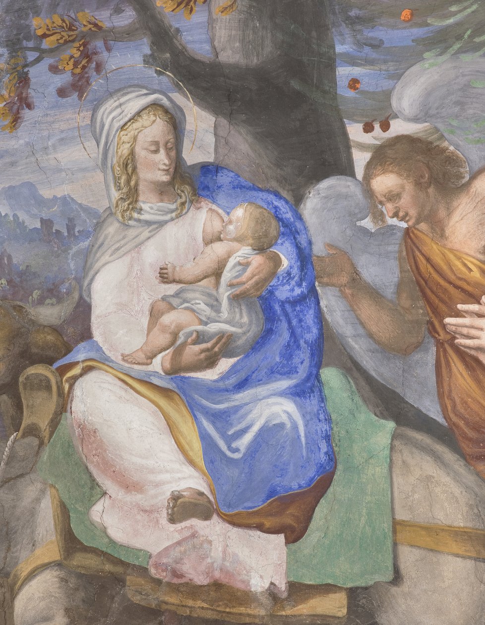 Kohtauksia Neitsyt Marian elämästä, yksityiskohta numeroista 3498750 & 3498755 tekijältä Michelangelo Carminati