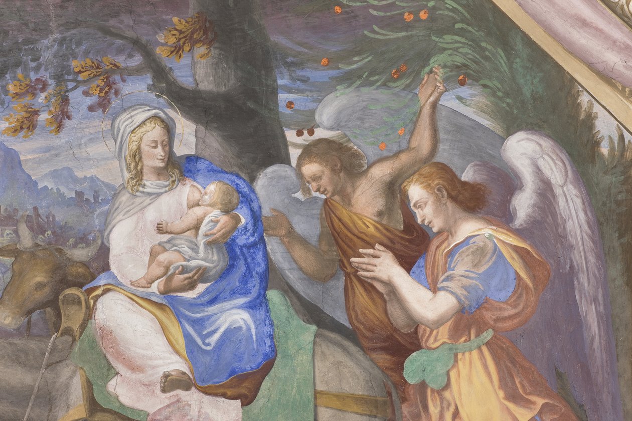 Kohtauksia Neitsyt Marian elämästä, yksityiskohta numerosta 3498750 tekijältä Michelangelo Carminati