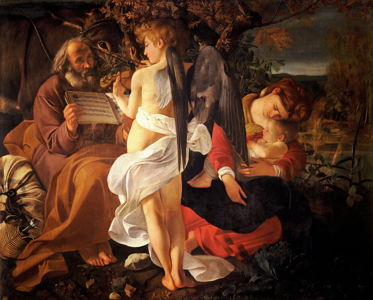 Lepää lennolla Egyptiin tekijältä Michelangelo Merisi Caravaggio