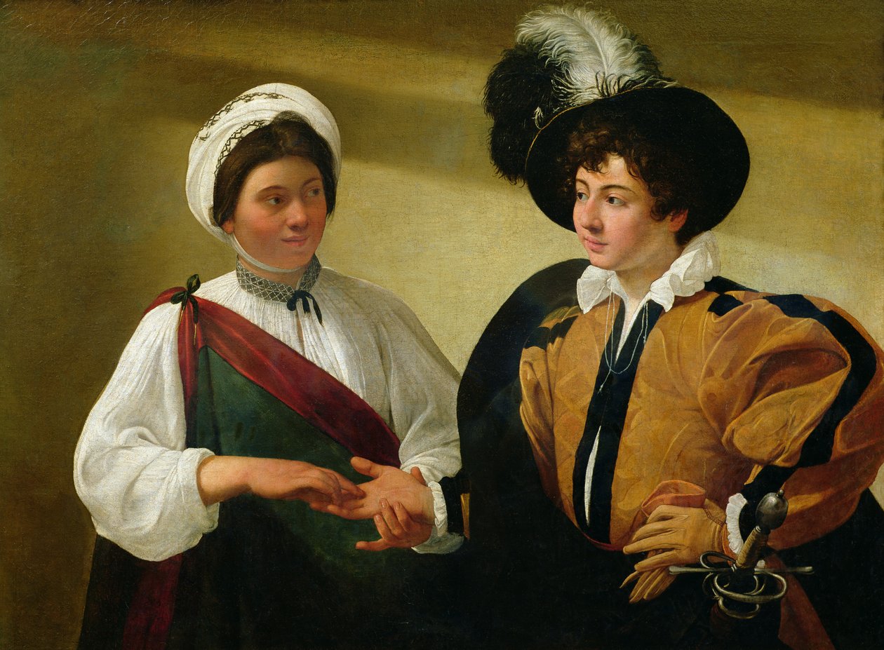 Fortune Teller, n. 1596-1597 tekijältä Michelangelo Merisi Caravaggio