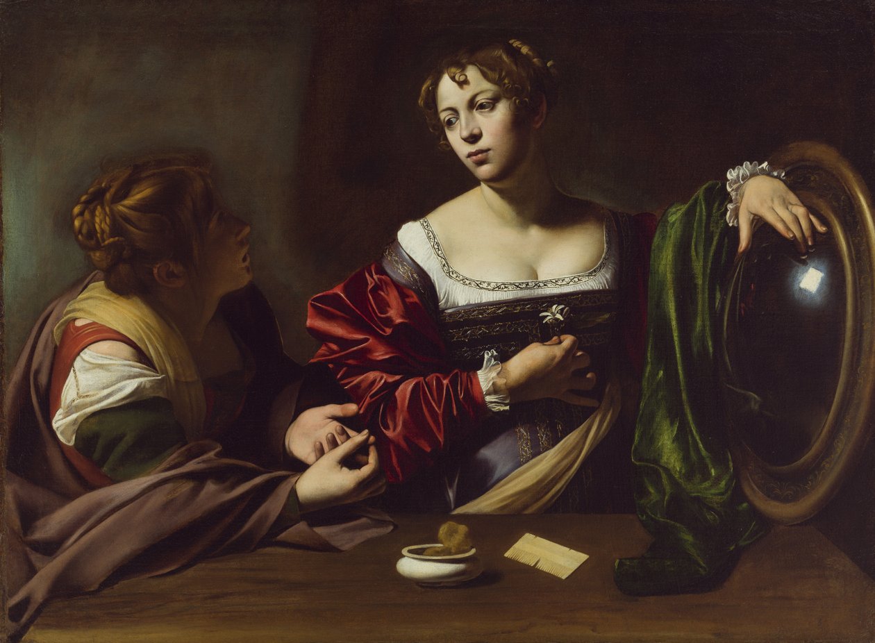 Magdalenan kääntyminen, n. 1598 (öljy ja tempera kankaalle) tekijältä Michelangelo Merisi Caravaggio
