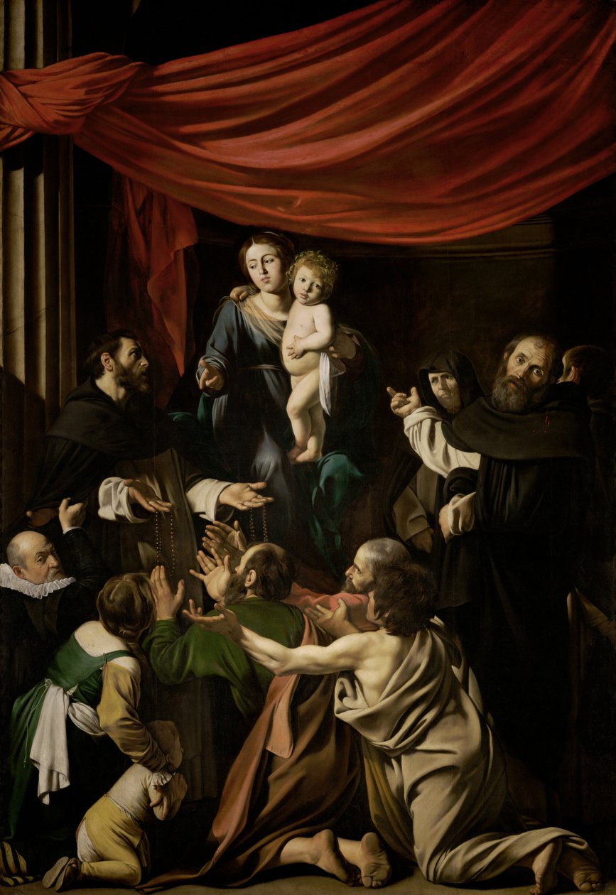 Madonna ruusukosta tekijältä Michelangelo Merisi Caravaggio