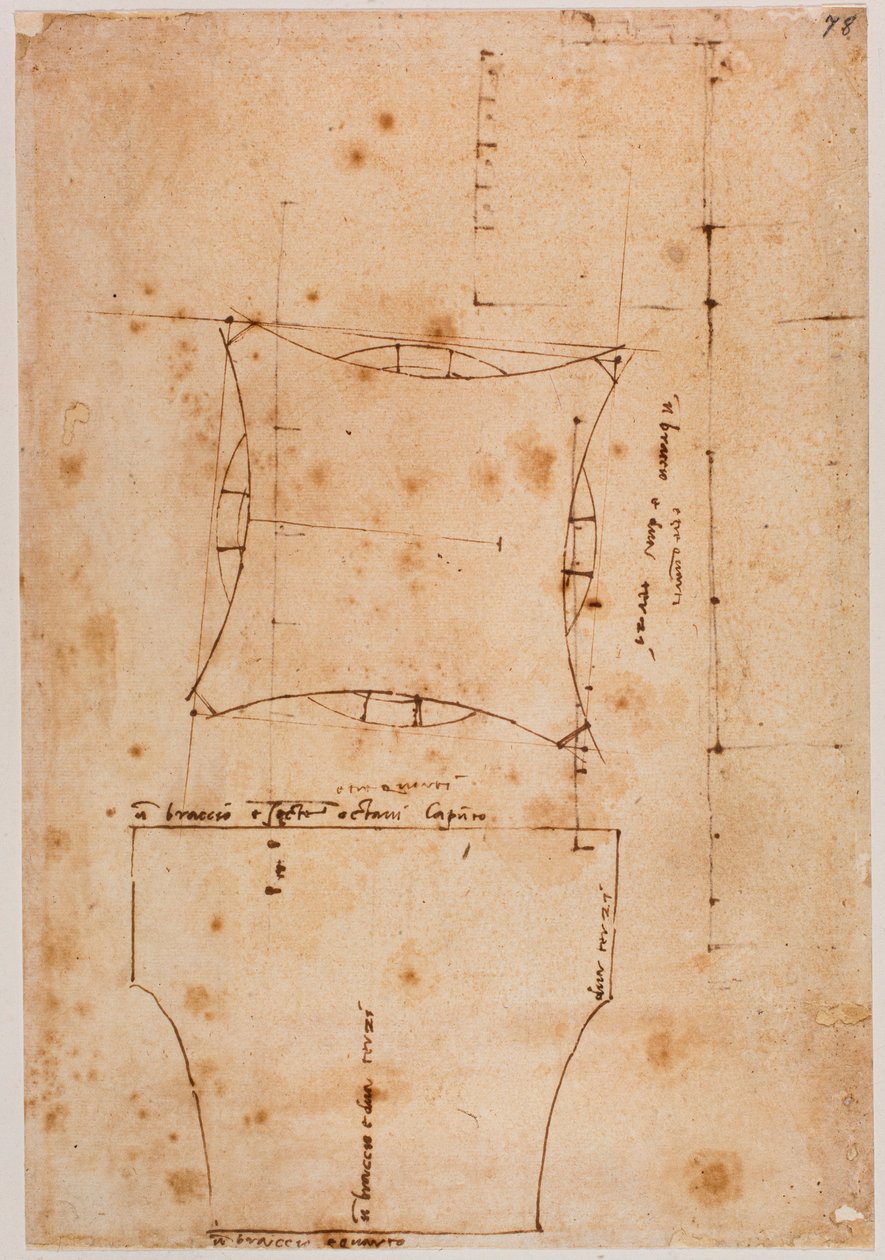 Pääkaupungin pohjapiirros ja korkokuva, 1500-luku (piirustus). tekijältä Michelangelo (after) Buonarroti