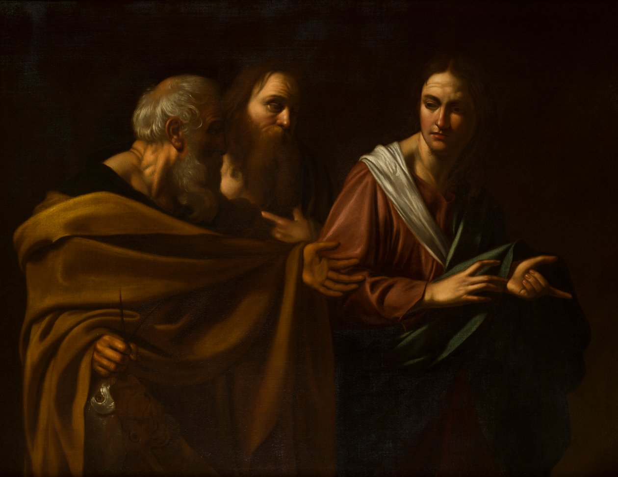 Pyhien Pietarin ja Andreaksen kutsuminen, n. 1593-1610 (öljy kankaalle) tekijältä Michelangelo (after) Caravaggio