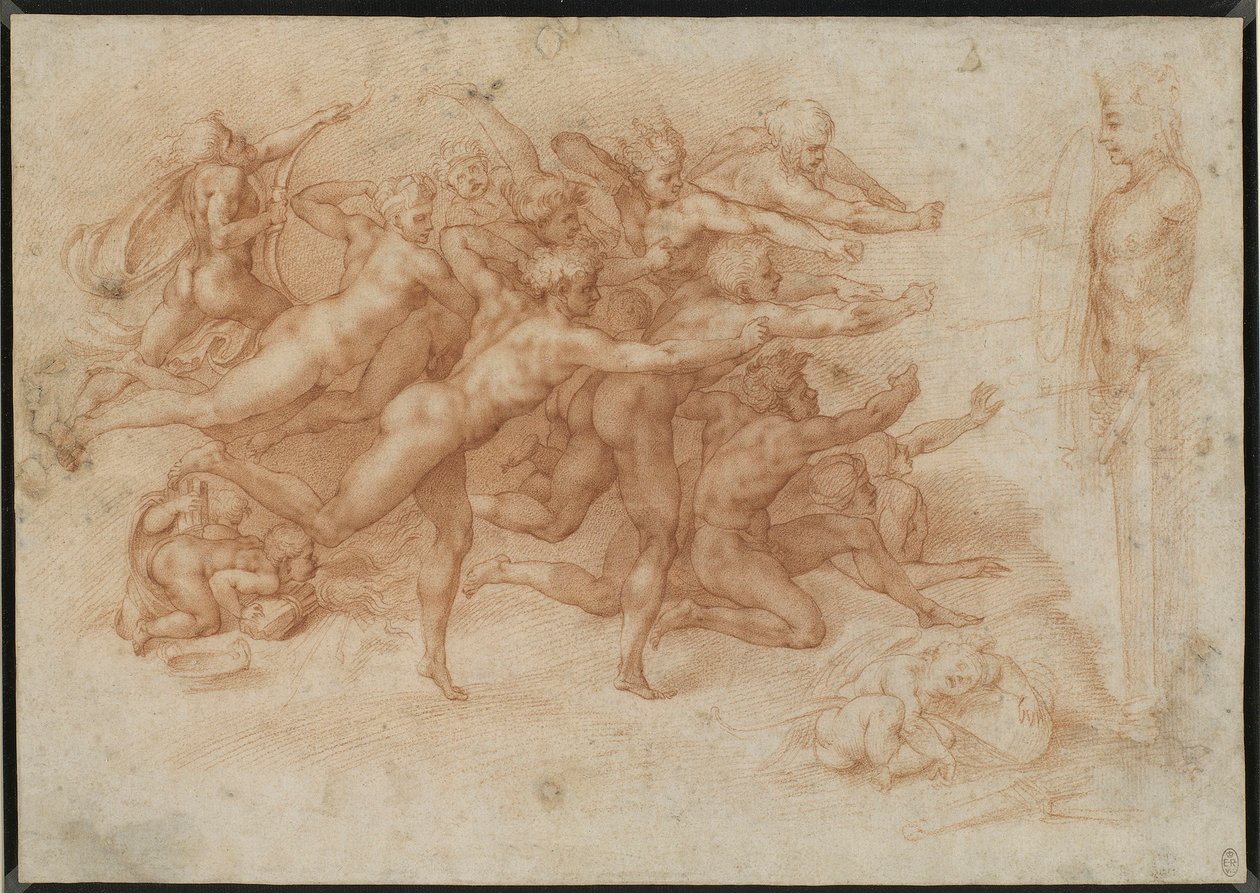 Bernardino Cesarille omistettu - Kopio Michelangelon Jousimiesten jälkeen n. 1591c. 1600, RCIN 990442 tekijältä Michelangelo
