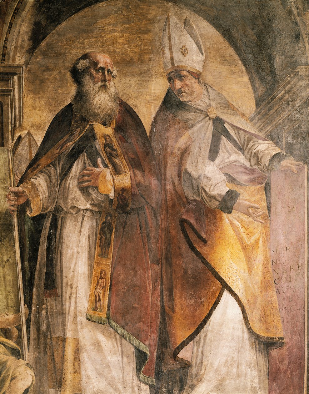 Anthony ja Cirillo, yksityiskohta Fathers and Doctors of Churchista tekijältä Michelangelo Anselmi