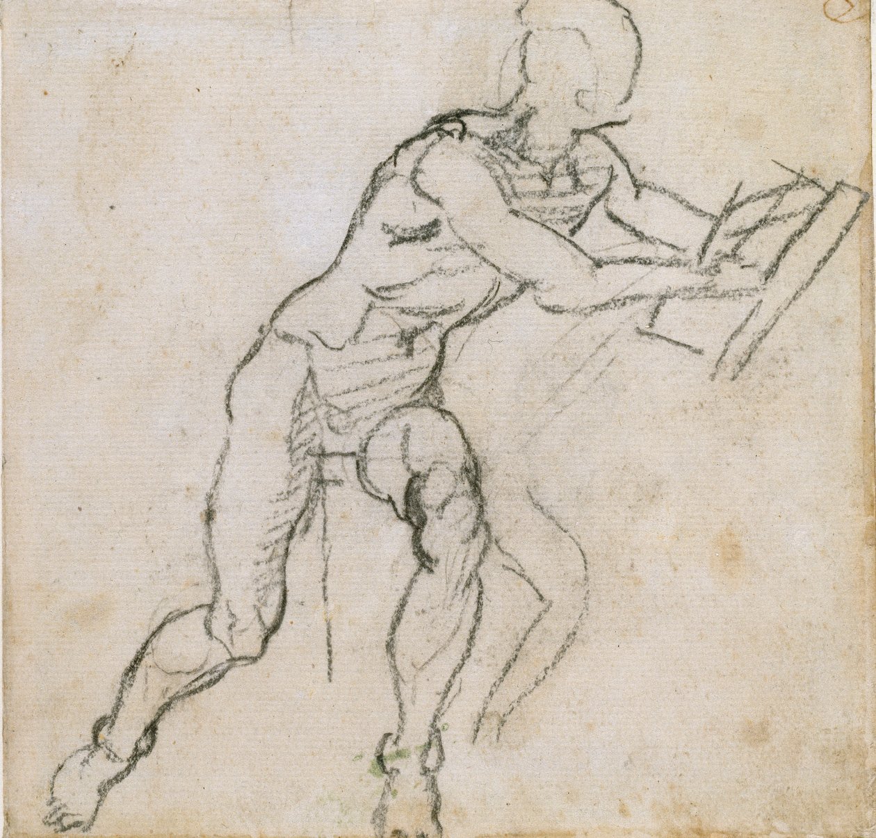 Alaston istuva mies, c1490-1560 tekijältä Michelangelo Buonarroti