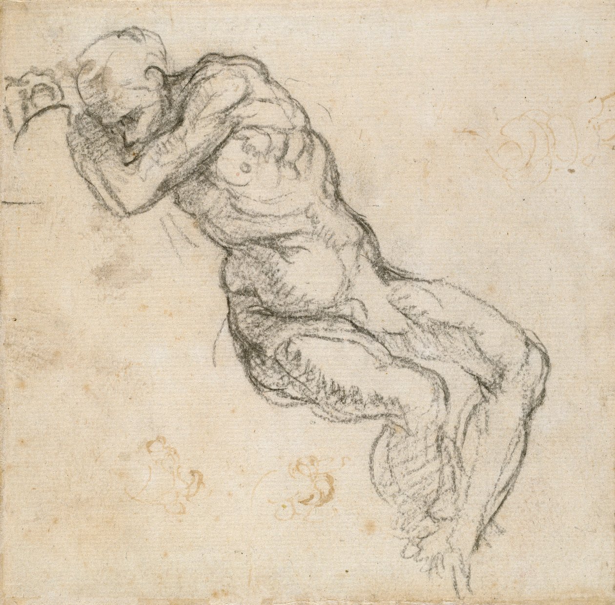 Alaston mies nukkumassa, c1490-1560 tekijältä Michelangelo Buonarroti