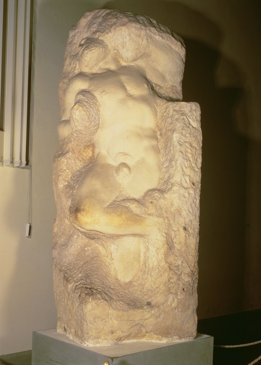 Heräävä orja, n. 1520-23 (marmori) tekijältä Michelangelo Buonarroti