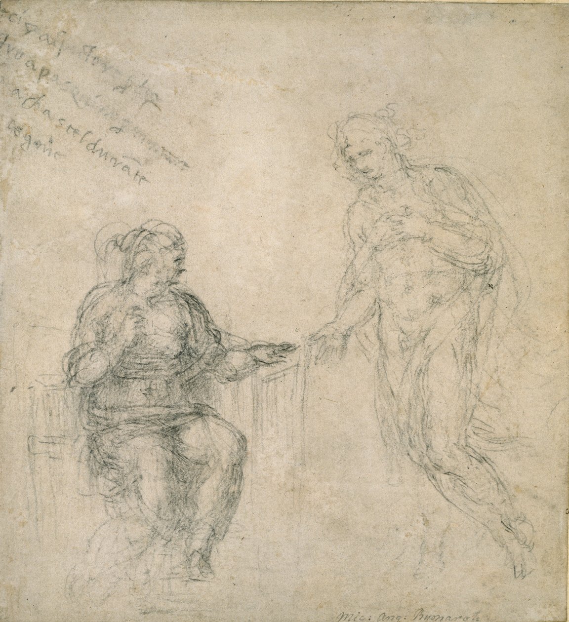 Kristus jättää hyvästit äidilleen ylösnousemuksen jälkeen, 1500-luku tekijältä Michelangelo Buonarroti