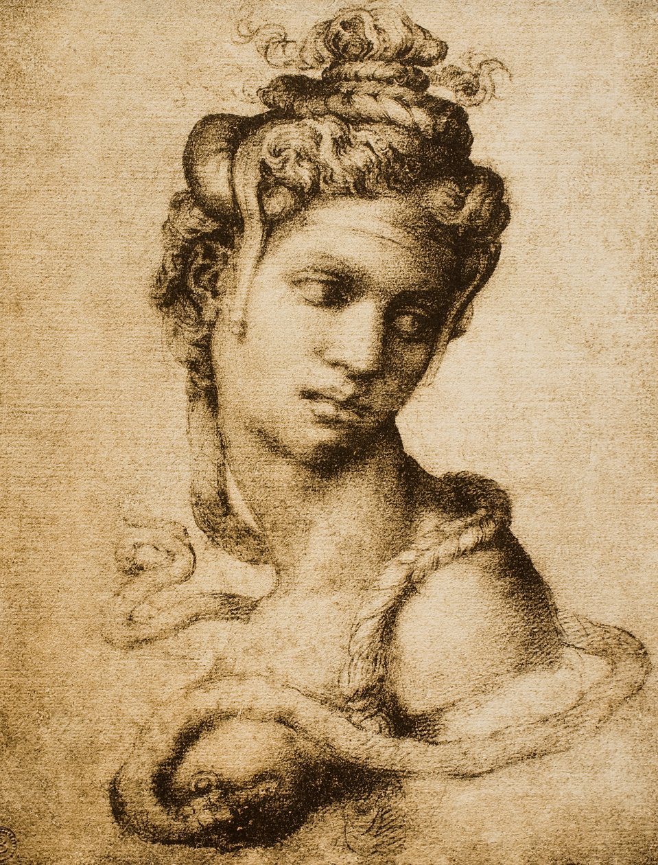 Kleopatra, Michelangelon piirustus Tommaso Cavalierille. Casa Buonarroti, Firenze tekijältä Michelangelo Buonarroti
