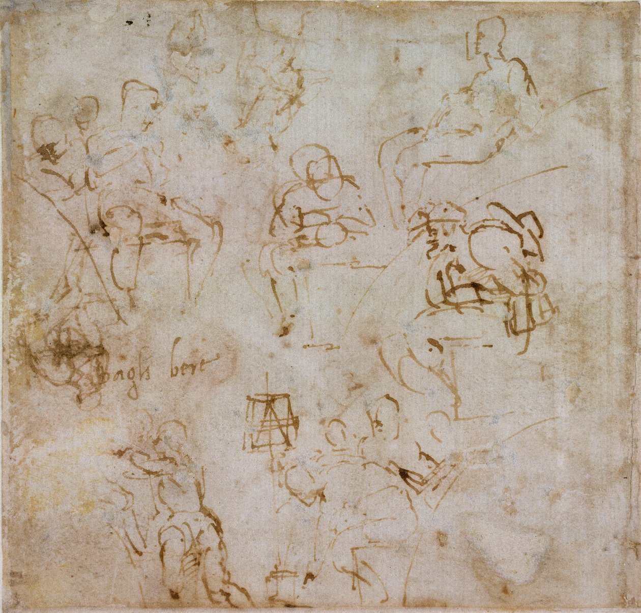 Kahdeksan pientä figuuritutkimusta, c1490-1560 tekijältä Michelangelo Buonarroti