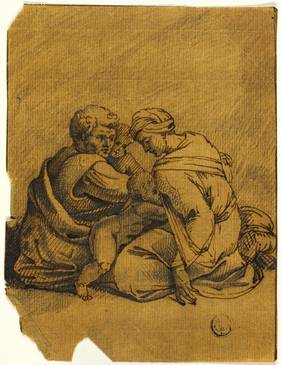 Perheryhmä: Osias, Juudan kuningas, äitinsä hoitama. tekijältä Michelangelo Buonarroti
