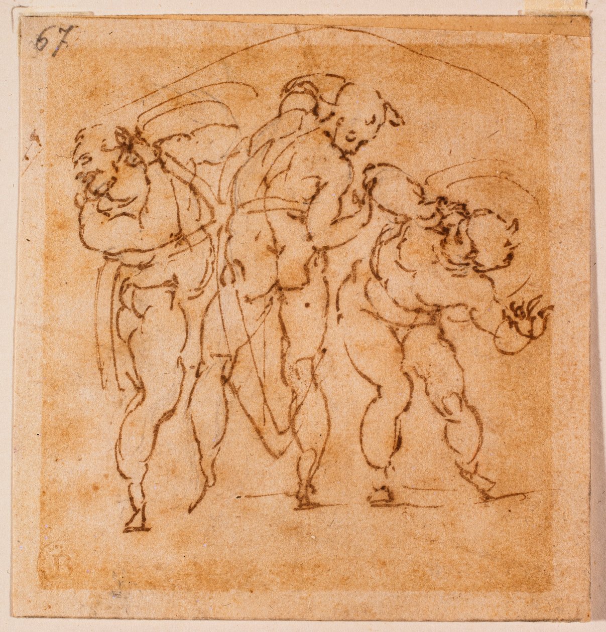 Hahmotutkimus "kirkastumista" varten, 1500-luku (piirustus). tekijältä Michelangelo Buonarroti
