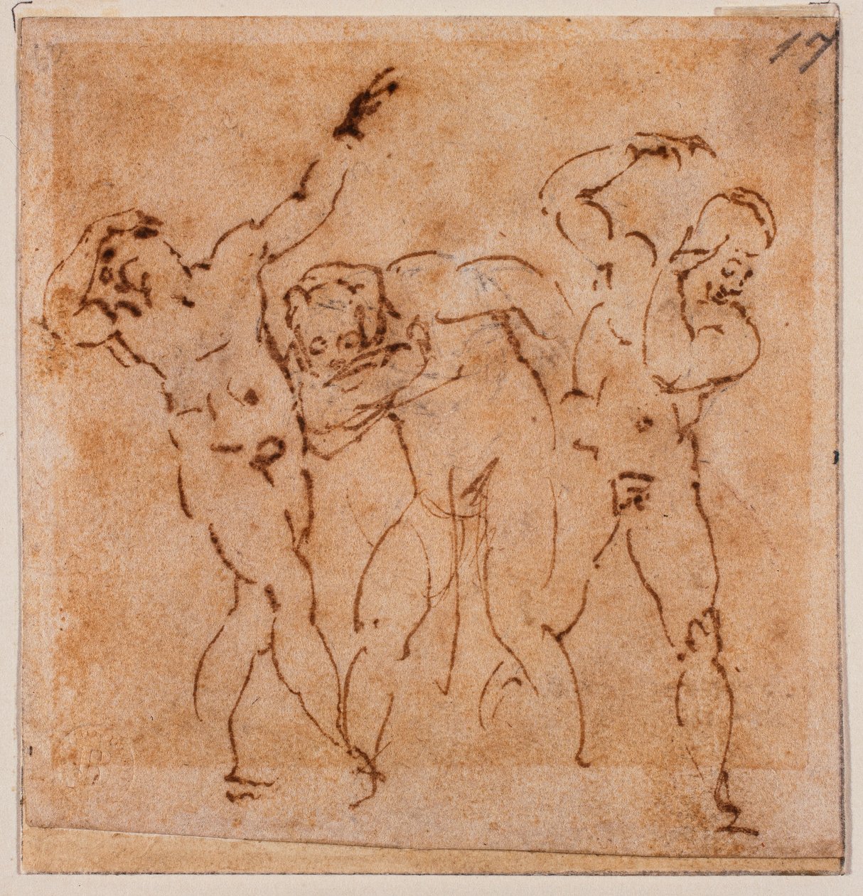 Hahmotutkimus "kirkastumista" varten, 1500-luku (piirustus). tekijältä Michelangelo Buonarroti