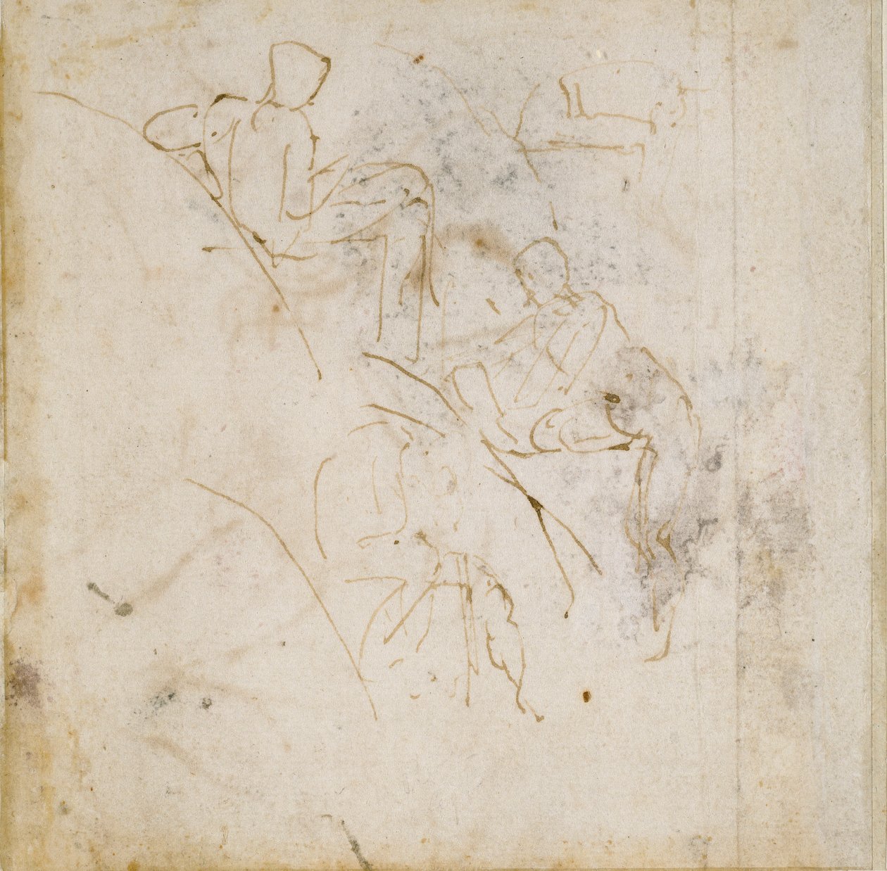 Four Figure Studies, c1490-1560 tekijältä Michelangelo Buonarroti