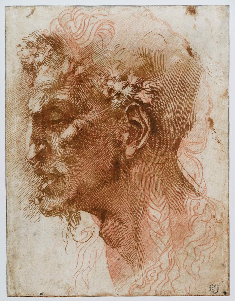 Satyyrin pää. tekijältä Michelangelo Buonarroti